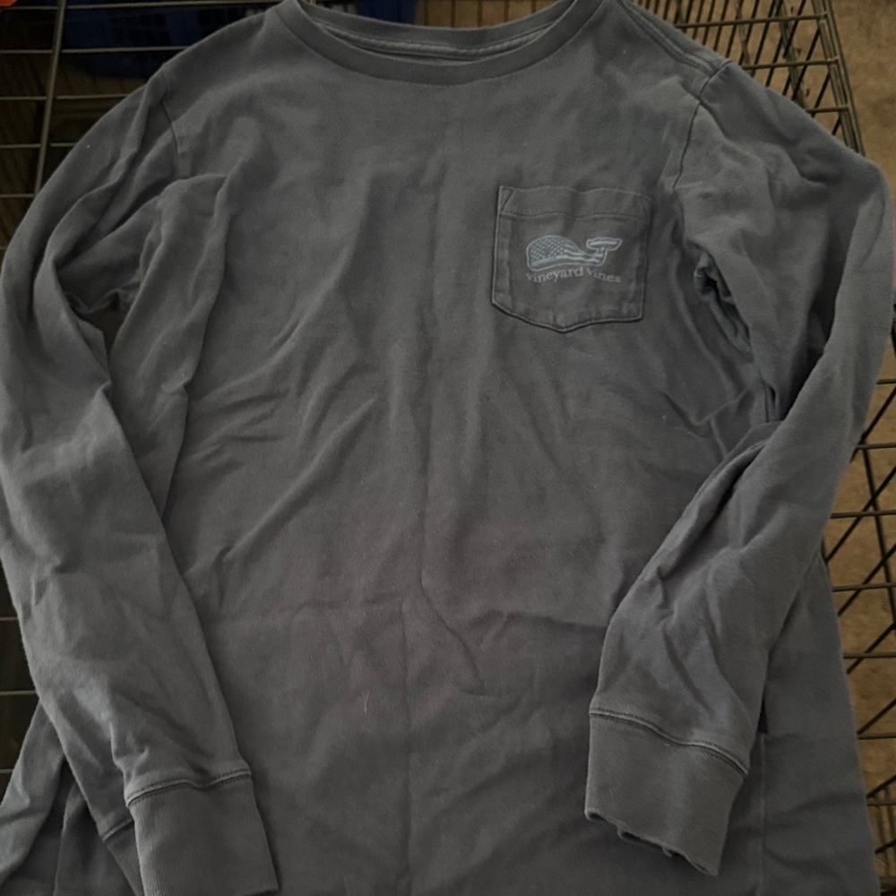 Vineyard Vines Men's Charcoal Long Sleeve Tee